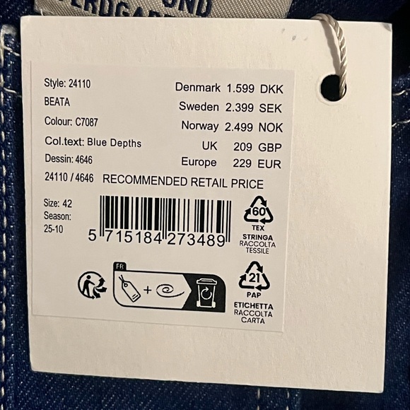 NEW BAUM UND PFERDGARTEN beata jean jacket US size 12 - Picture 6 of 6